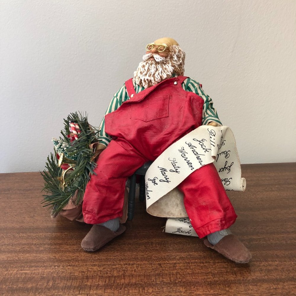 Vintage Fabric Mache Sleeping Santa by Midwest Importers of Cannon Falls